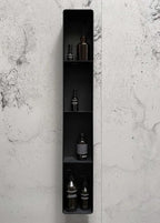Modern Black Wall Mounted Storage Shelf, 2-Tier Floating Shelf for Bathroom Bedroom Living Room, Decorative Organizer for Toiletries Candles Small Plants, Space-Saving Wall Shelf