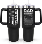 LHSCVUFASC Fathers Day Gift for Dad from Daughter, Son - Birthday Christmas Tumbler Gifts for Husband Dad - Best Ever Dads Gifts Ideas for New Daddy - 40 Oz Stainless Steel Tumbler Coffee Cup