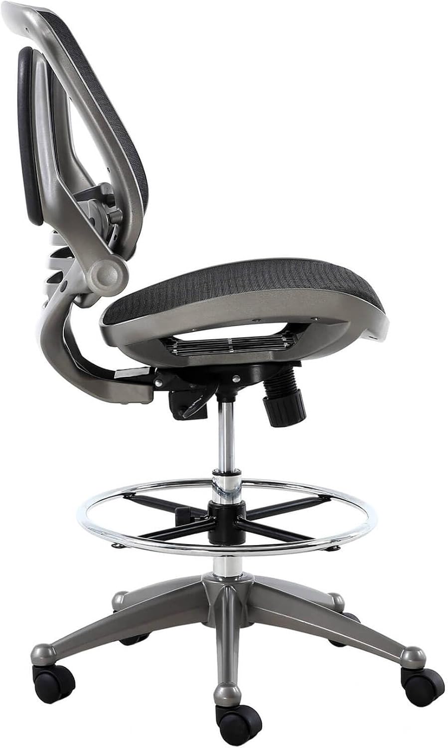 Harwick Evolve All Mesh Heavy Duty Drafting Chair, Gunmetal Finish