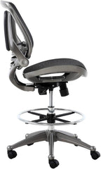 Harwick Evolve All Mesh Heavy Duty Drafting Chair, Gunmetal Finish