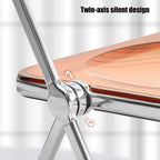 Yellow Folding Chair Clear Plastic Seat Metal Frame Back Acrylic Stacking Indoor Outdoor Portable for Garden(Amber)