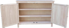 Solid Wood Hall Cupboard - 34" H, Unfinished