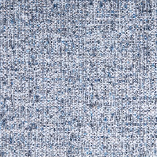 HomePop 24" Large Round Storage Ottoman - Blue Gray Woven Fabric