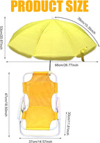 Kids Beach Chair with Umbrella Foldable & Detachable Beach Chair with Canopy, Lightweight and Sturdy Outdoor Seat for Camping, Travel, Lawn, Yellow, Chairs