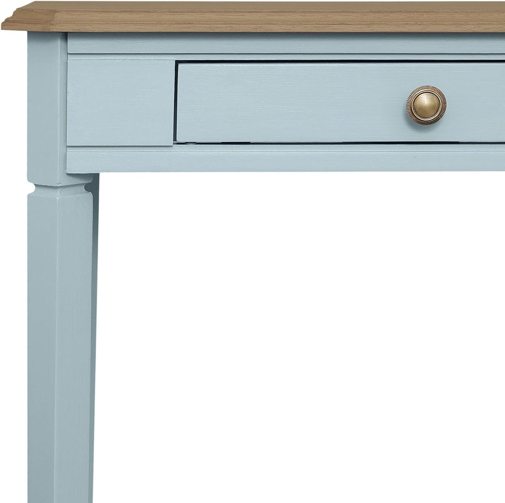 East at Main Console Table – 23.75” Wide Narrow Powder Blue Entryway Table with Storage & Shelf – Two Tone French Country Accent Table for Hallways, Foyers, Living Rooms and Small Spaces – Handcrafted