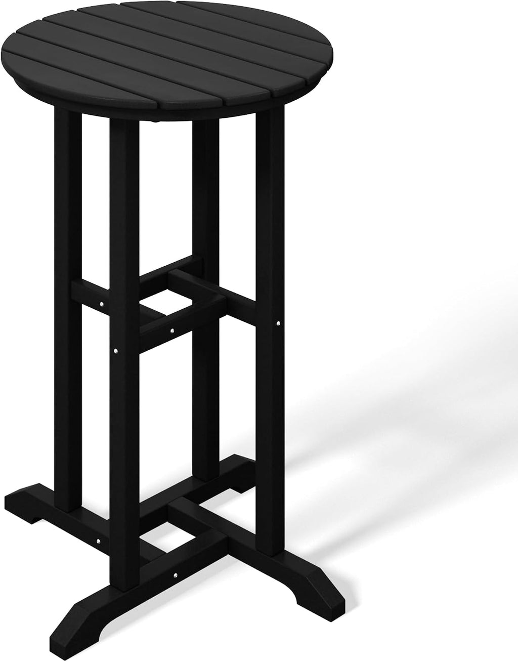 Costaelm Outdoor Bar Table, 37" Counter Height Round Patio Cocktail Bar Table, Patio Bar Table Bistro Dining Table Pub Table for Front Porch Deck, Backyard, Garden, Black