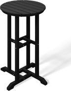 Costaelm Outdoor Bar Table, 37" Counter Height Round Patio Cocktail Bar Table, Patio Bar Table Bistro Dining Table Pub Table for Front Porch Deck, Backyard, Garden, Black