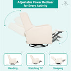 Naomi Home Tanya Luxury Motion Recliner Chair, Cream – Plush Upholstered Glider Rocker with USB Charging, Swivel, and Lumbar Support for Nursery Comfort, 275 lbs Capacity