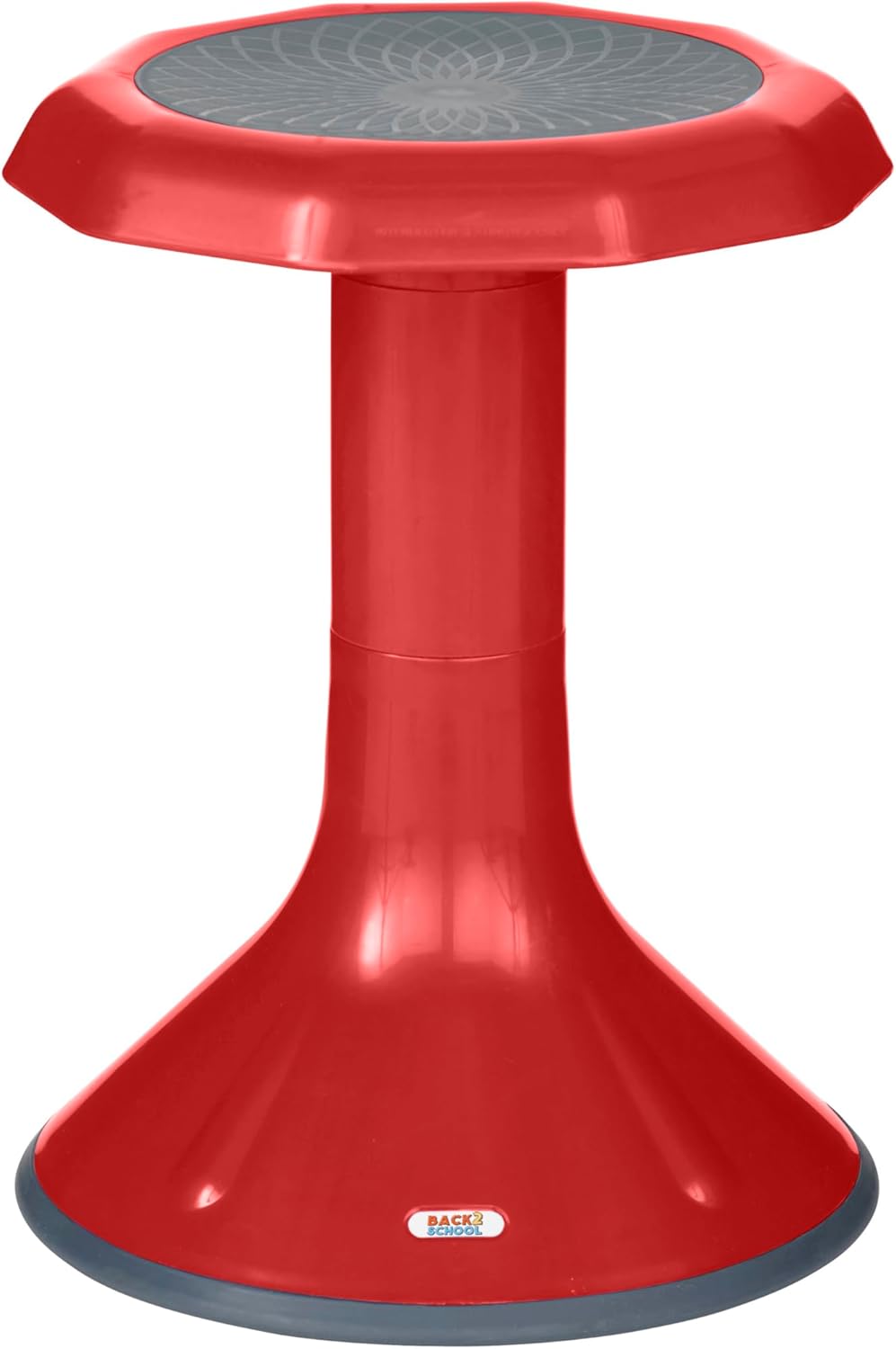 Back2School Express Wobble Sensory Stool for Classroom - 18” Active Flexible Seating Chair for Kids, 220lb Capacity, GREENGUARD Gold Certified, Red