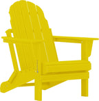 Adirondack Chairs, HDPE All-Weather Adirondack Chair, Fire Pit Chairs (Folding, Yellow)