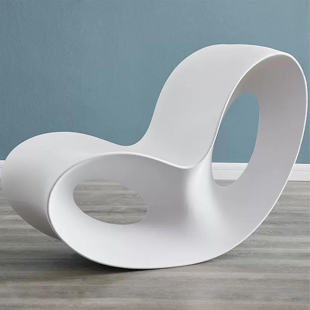 WHYATT Rocker Chair, Outdoor Rocking Chair, Home Office Chair, Rocking Chair Indoor, Recliner Chair, Chair Plastic Furniture Decor (Color : White)