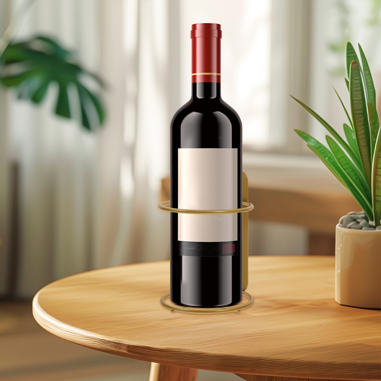 Cabilock 2 Pack Wall-Mounted Wine Rack Single Bottle Holder Metal Wine Bottle Display Organizer for Kitchen Bar Dining Room Space Saving