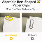 Cute Bee Paper Clips with Honey Jar Holder（50PCS）, Aesthetic Desk Decor, Paper Clip Holder Organizer, Novelty Office Supplies for Women, School Desk Accessories, Gift Idea