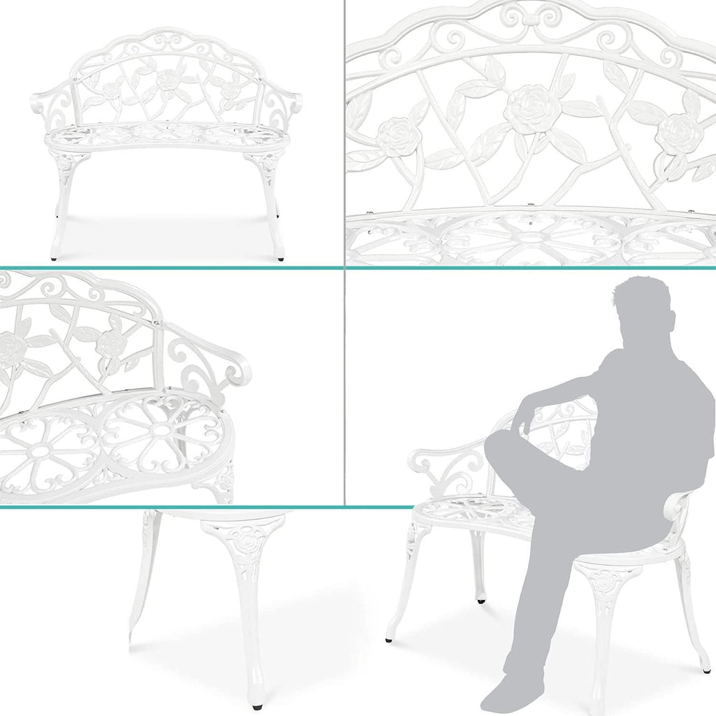 Patio Benches for Outdoors Outdoor Bench Lounge Bronze Cast Aluminum Furniture Decorative for Garden Patio Balcony Backyard Garden Benches for Outdoors