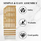 AKAZA 3-Tier Corner Shelf Counter and Cabinet Organizer - Steel Metal Wire - Rust Resistant (Bamboo)