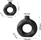 Black Ceramic Vase Set of 2,Matte Modern Nordic Boho Home Decor for Living Room,Bedroom,Wedding Table