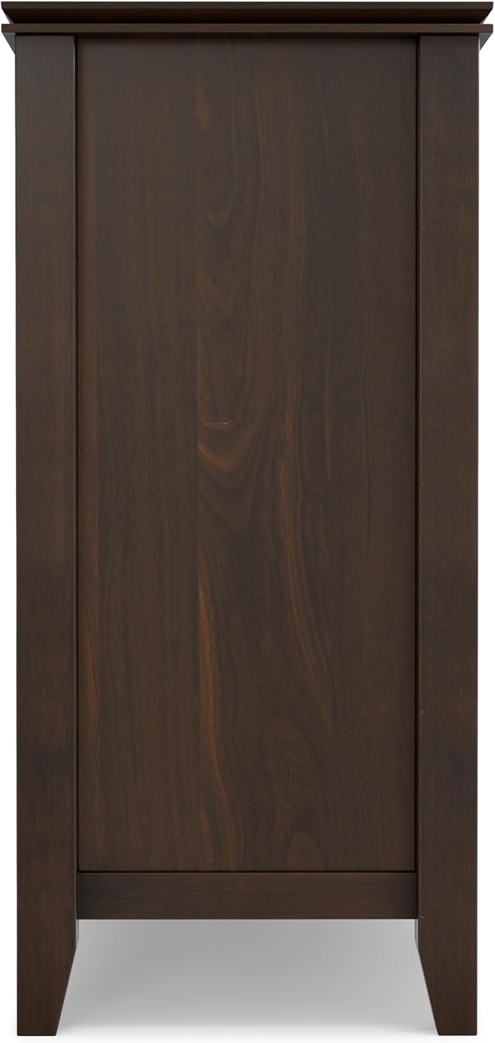 SIMPLIHOME Artisan Buffet - 54 inch Wide Solid Wood 3-Door Sideboard Buffet in Natural Aged Brown, Transitional Storage Cabinet for Dining Room or Kitchen with Adjustable Shelves and Bronze Hardware