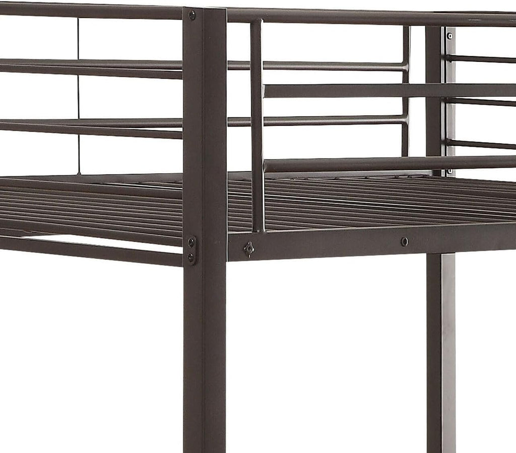 Sandy Black Double Queen Bunk Bed with Built in Ladder