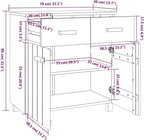 White Sideboard Buffet Cabinet, Solid Pine Wood Storage Credenza with Doors and Drawers, Modern Accent Cupboard Console for Dining Living Room, 31.1 x 15.7 x 31.5 in
