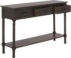 SAFAVIEH Home Collection - Peyton Dark Chocolate Console Table with 3 Drawers and 1 Shelf, Farmhouse Accent Entryway Table (CNS5705E)