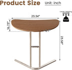 Miuuod C-Shaped End Table,Small Side Table for Couch, Sofa Table with Metal Frame,Laptop Snack Table for Living Room,Bedroom,Home Office,Bedside,Wood