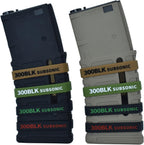 12 Pack Miaozhun 300 BLK Subsonic Magazine Marking Bands .300 Blackout Subsonic Magazine Caliber Identification(Black-Red)