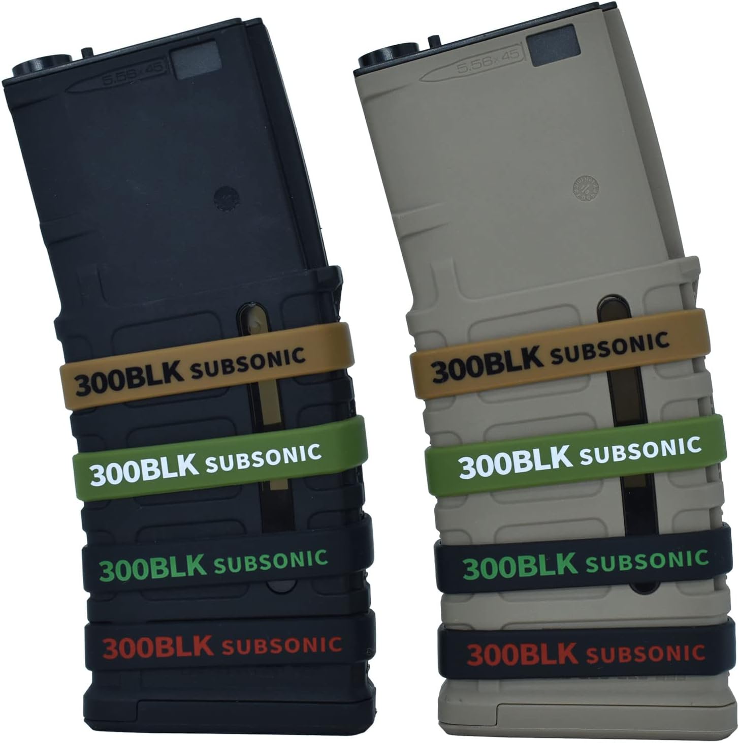 12 Pack Miaozhun 300 BLK Subsonic Magazine Marking Bands .300 Blackout Subsonic Magazine Caliber Identification(Black-Red)