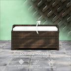 Outdoor Storage Box, Wicker Patio Bench with Cushion, All-Weather Garden Furniture, Large Capacity for Deck, Yard, or Porch, Ideal for Home Organization and Relaxation