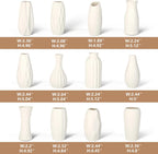 BEAHOT Ceramic Bud Vase Set of 12 - Glossy White Bud Vases: Unique Glazed Mini White Centerpiece for Flowers, Weddings, DIY Floral Decor - Boho & Modern Home Table Styling, Gift Ready