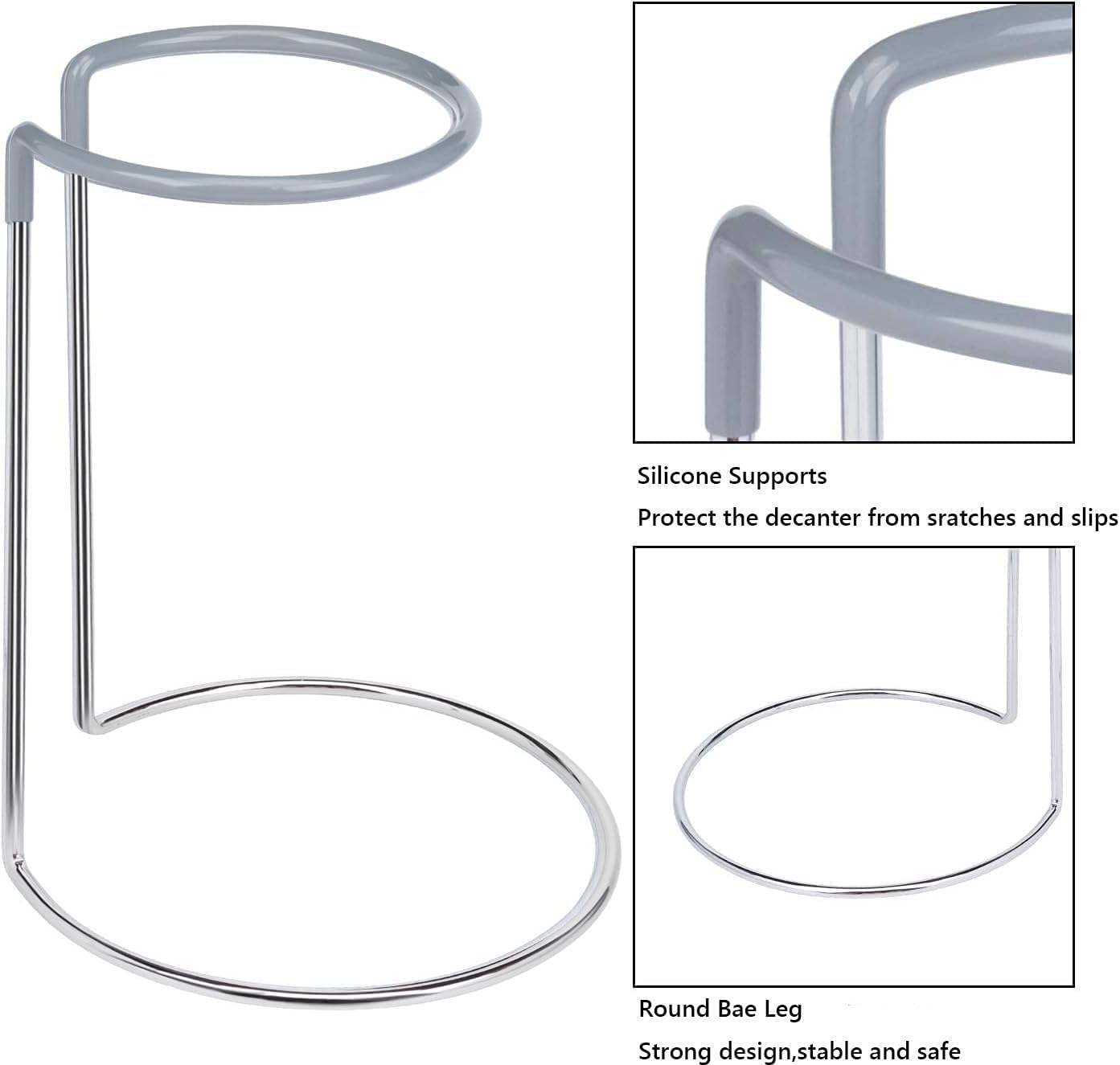 Wine Decanter Drying Stand with Cleaning Brush and Decanter Cleaning Beads,Wine Decanter Drying Rack with Rubber Coated Top to Prevent Scratches.Decanter Cleaner for Standard Large Wine Decanters