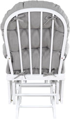 Madison Glider & Ottoman White/Oyster