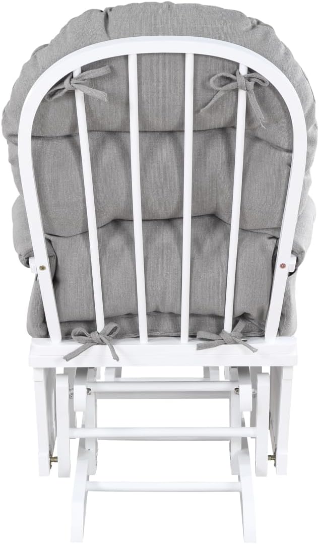 Madison Glider & Ottoman White/Oyster