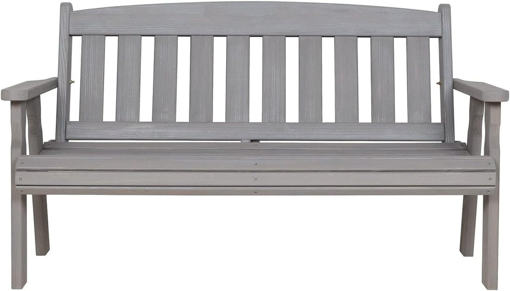 Amish Casual Heavy Duty 800 Lb Mission Treated Garden Bench, 5-Foot, Semi Solid Grey Stain