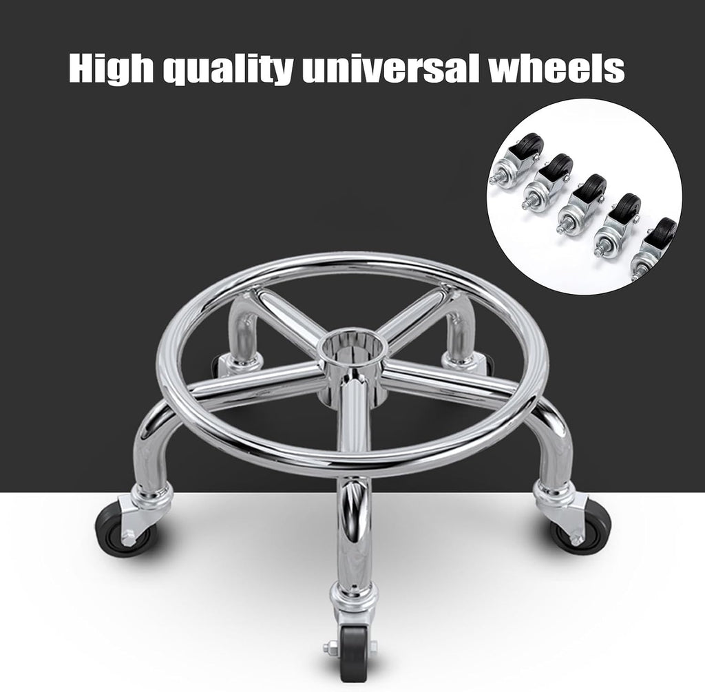 360°Swivel Stool Chair-Heavy Round Rolling Stools with Wheels,Height Adjustable Counter,Thick Seat Padding Lash Chair（1 Piece）(Orange)