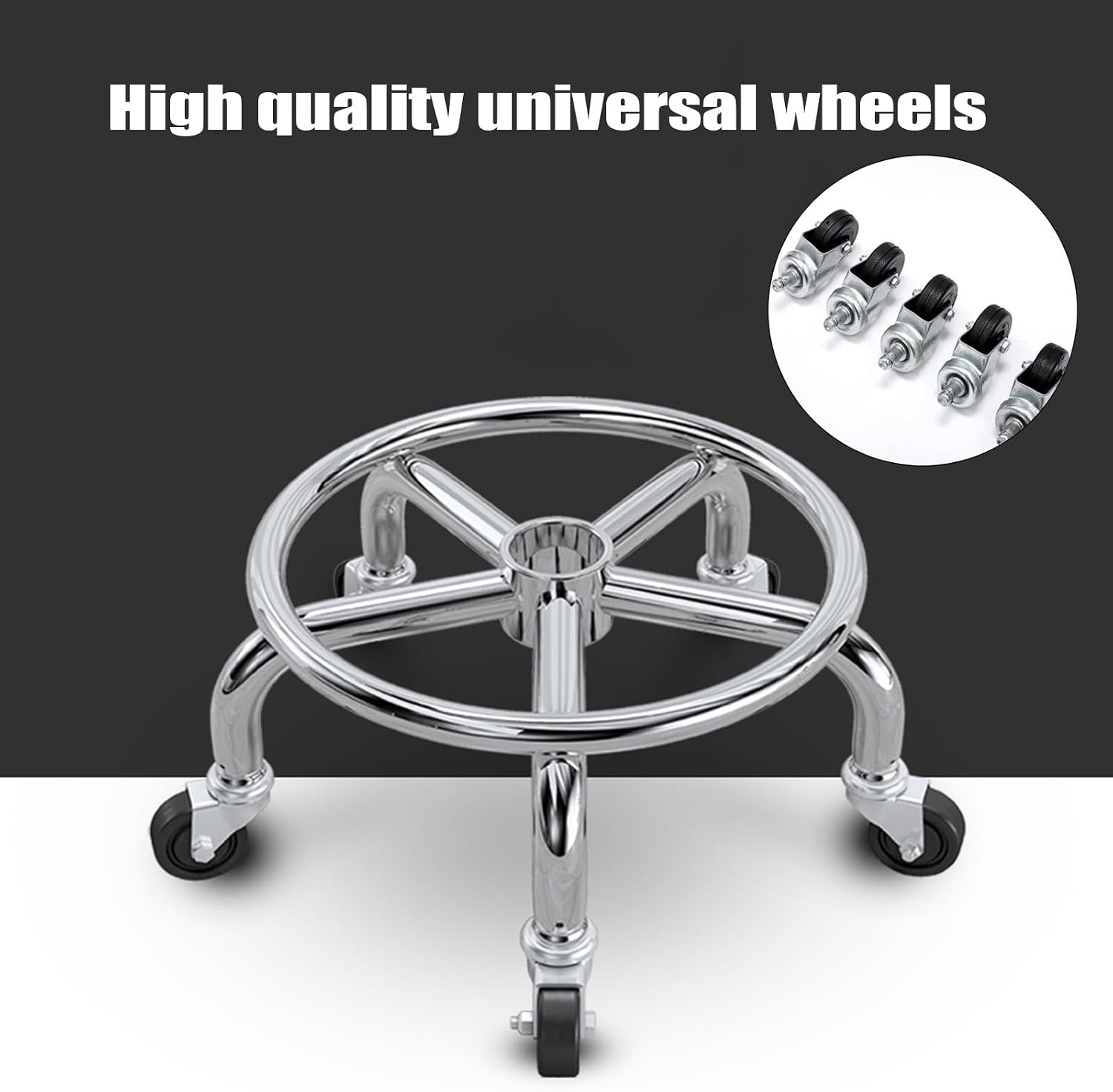 360°Swivel Stool Chair-Heavy Round Rolling Stools with Wheels,Height Adjustable Counter,Thick Seat Padding Lash Chair（1 Piece）(Orange)