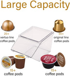 Tea Bag Organizer Coffee Pod Holder K Cup Holder, 4 Pack | Stackable Acrylic Desk Organizer Box with Lid