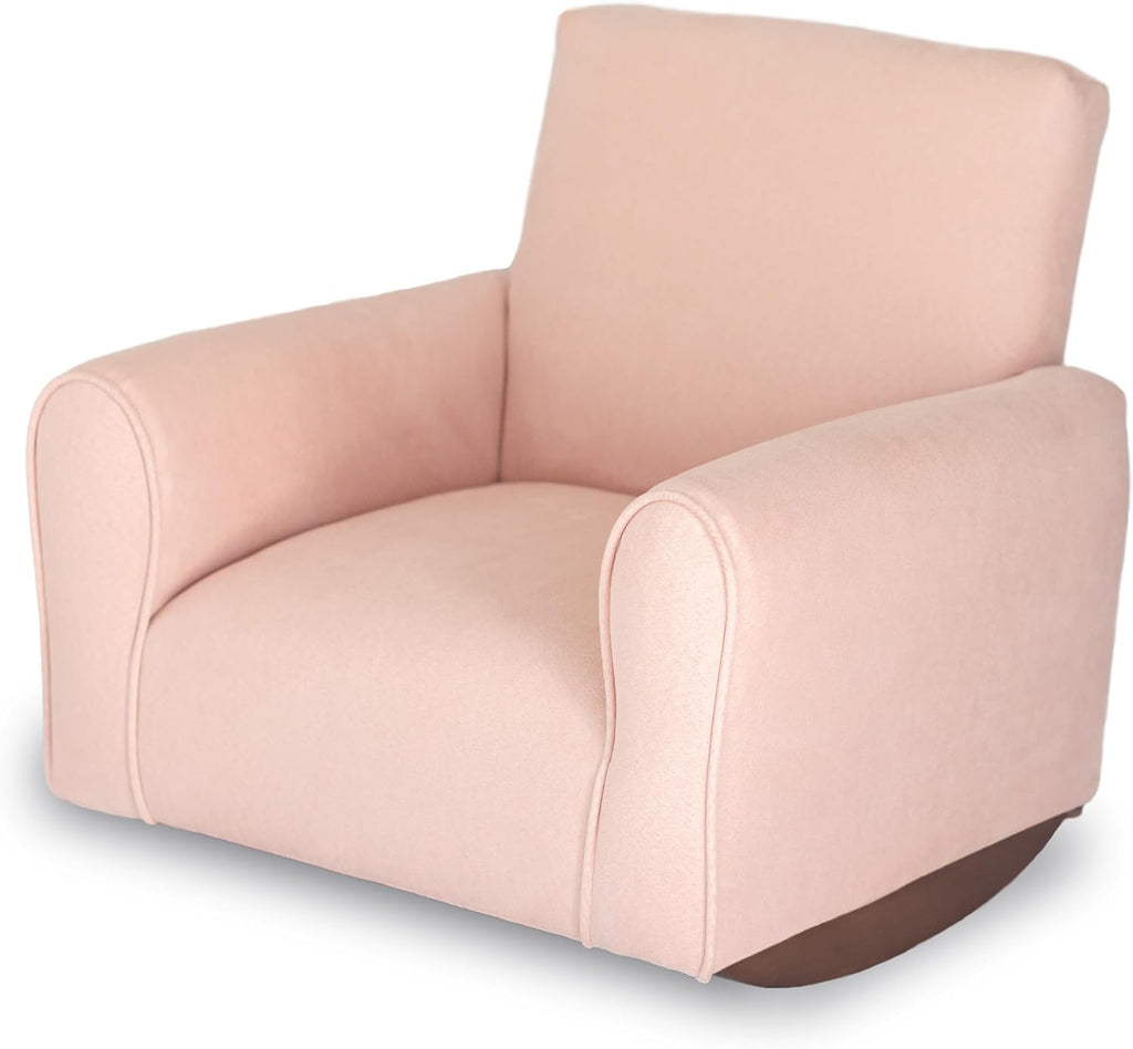 Kid Rocking Chair for Toddlers, Child Chair for Little Kids, Upholstered Toddler Armchair for Children, Comfy and Cute Little Kid Chairs (Rockers, Blush)