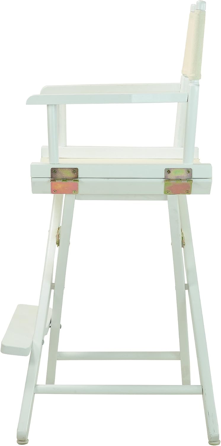 Casual Home 24" Director's Chair White Frame with Wheat Canvas, Counter Height