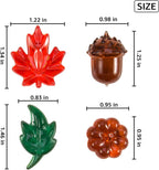 84 Pcs Acrylic Leaves Mini Pumpkin Maple Leaves Acorns Crystals, 5 Colors | Thanksgiving Home Table Scatters, Autumn Table Decoration, Vase Filler, Gems Included