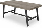 71" Industrial Dining Table for 6-8 People, Rectangular Kitchen Table with Large Wood Top & Sturdy Metal Frame, Spacious Office Writing Desk for Home, Kitchen, Family Gatherings, Grey
