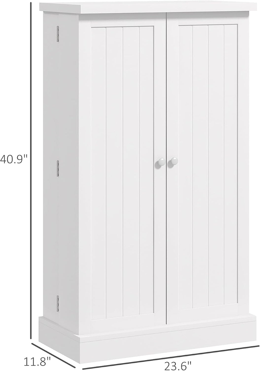 Anwick 5-Tier Kitchen Pantry Cabinet,Freestanding Buffet Cupboard with Doors & Adjustable Shelves,41" Food Pantry Storage Cabinets for Small Dining Room Living Room (White)