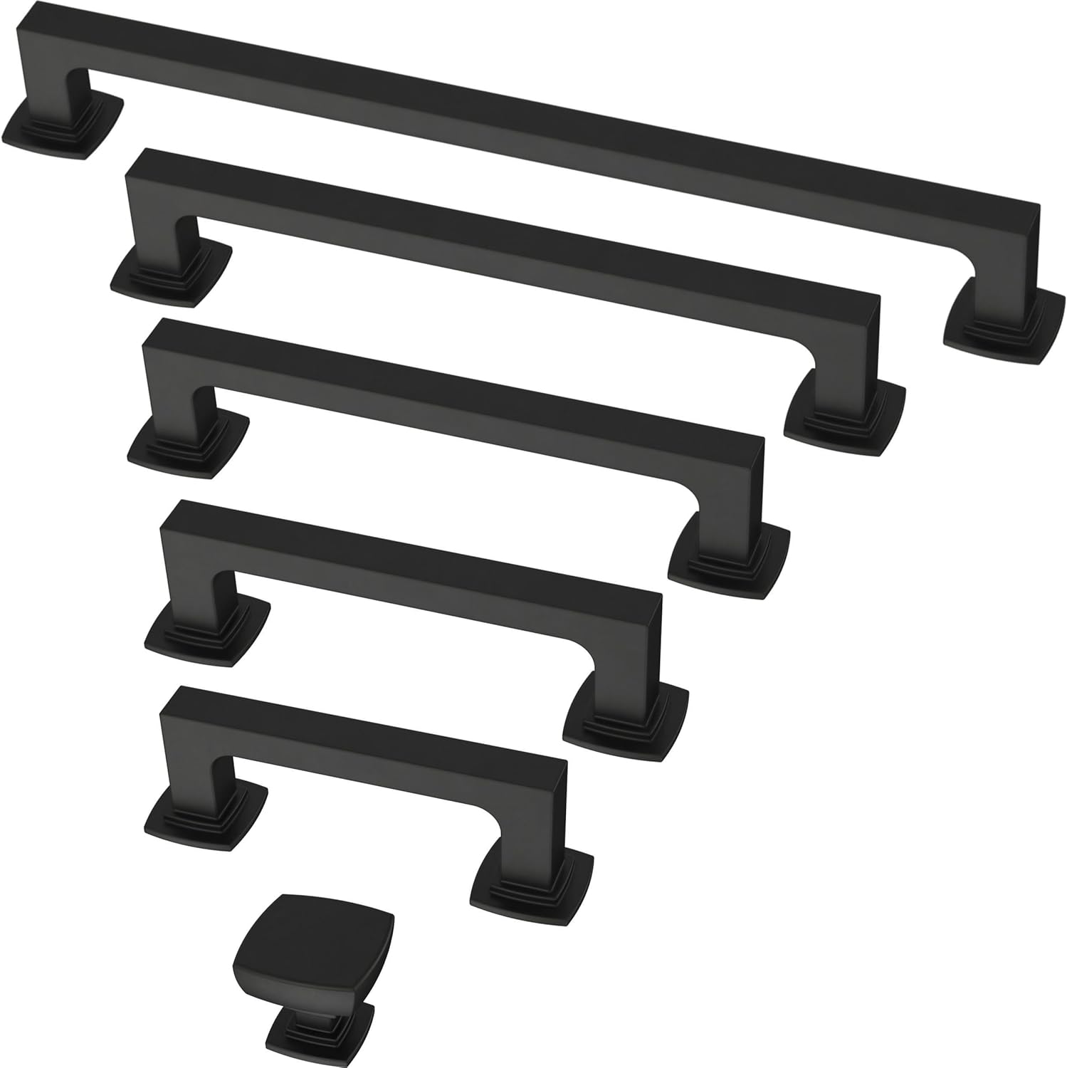 Franklin Brass – Square Matte Black Cabinet Knobs for Dressers, Drawers, Kitchen Cabinet Door, Vanity, Furniture, Closet Knobs, 1-1/8 Inch | Parow | 10 Count (Pack of 6)