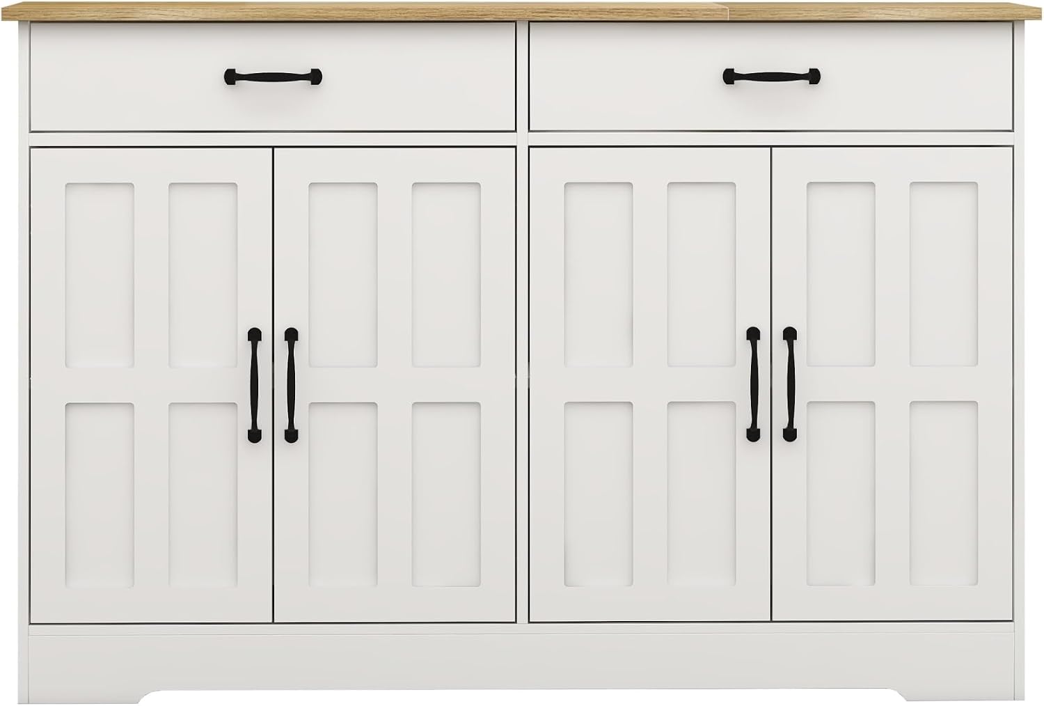 Farmhouse Buffet Cabinet Storage Sideboard, with 2 Drawers and 4 Doors, for Dining Living Room Kitchen,for Kitchen Home