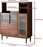 Entryway Cabinet Bar Cabinet Sideboard, Accent Kitchen Storage Cabinet with Glass Doors, Accent Cabinet for Living Room, Dining Room, Bedroom Sideboard Storage Cabinet(110 * 40 * 128cm)