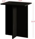 HOME DESIGN Joliet 3 Piece Coffee Table Set 23.6 Inches with Plank-Style Tops, Modern Living Room Furniture, Durable Wood Look, Black