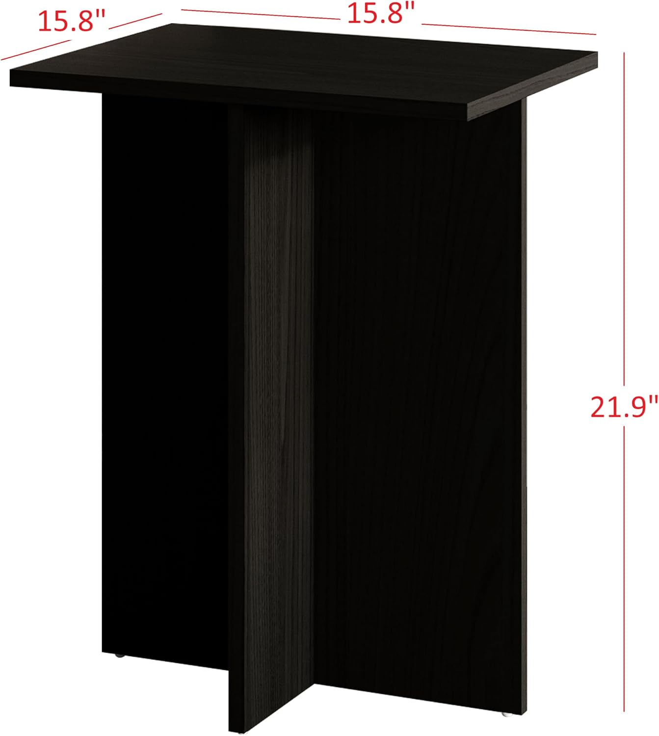 HOME DESIGN Joliet 3 Piece Coffee Table Set 23.6 Inches with Plank-Style Tops, Modern Living Room Furniture, Durable Wood Look, Black