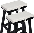 baibu Memory Foam Rectangle Bench Stool Cushion Set of 2, Dual-Layer Design Non-Slip Saddle Stool Pads Bar Stool Cushion with Machine Washable Cover - Only 2 Pads (White, 18x9.5x1.5in)