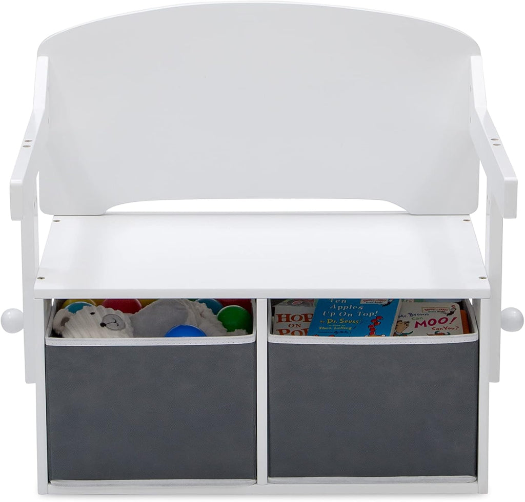 Delta Children MySize Kids Convertible Activity Bench - Greenguard Gold Certified, Bianca White