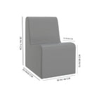 Children's Factory Large Contour Chair, Mix-and-Match Kids Chairs, Sofas, Corner Ottomans and Cubes, Foam-Filled and Water-Resistant, Flexible Seating for Classroom Elementary, Gray Chair