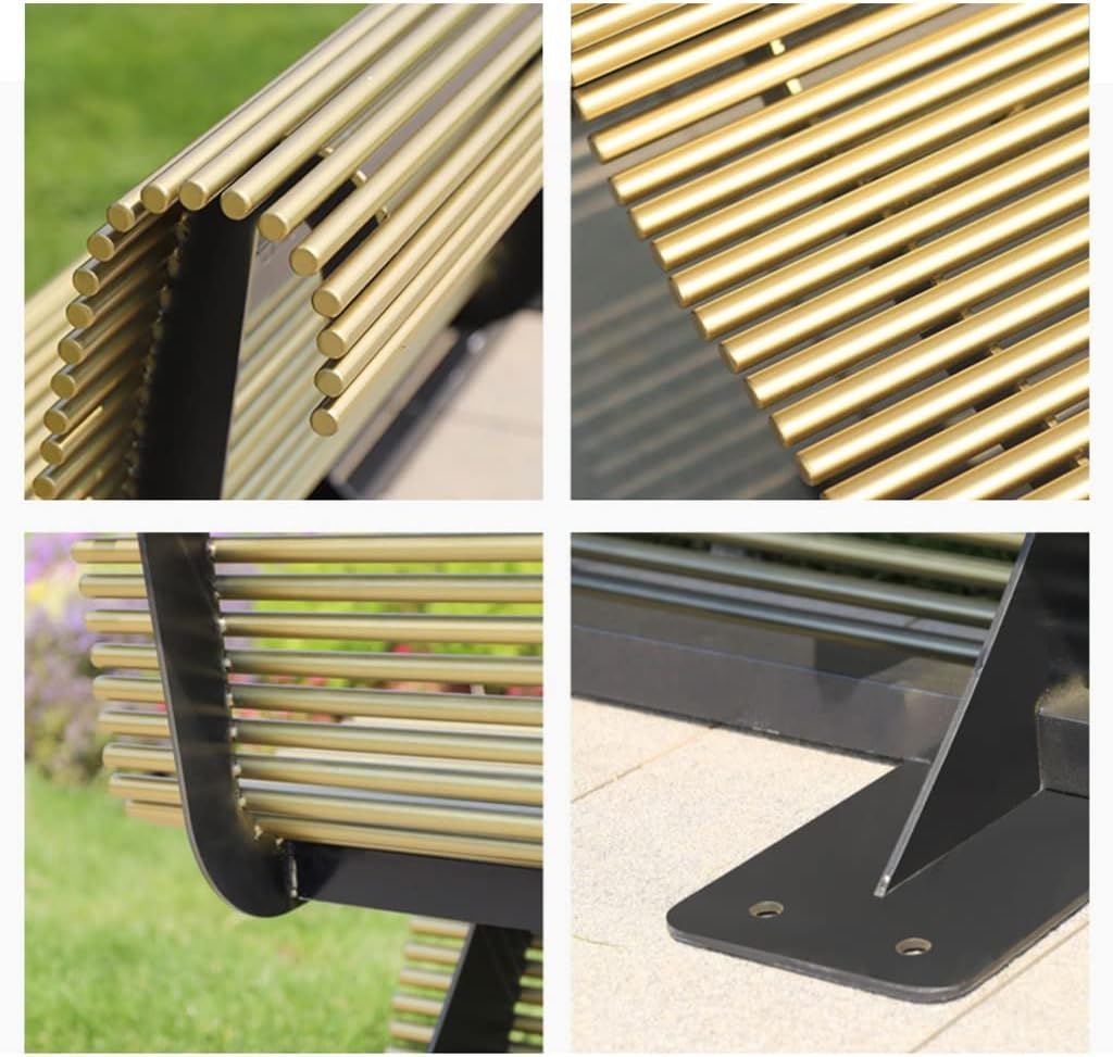 Outdoor Bench,Zinc Alloy Park Chair Home Garden Leisure Community Seat Commercial Backrest Rest Benches for Outdoors